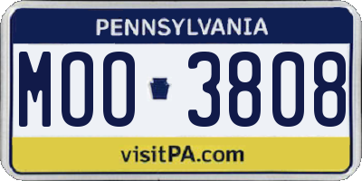 PA license plate MOO3808