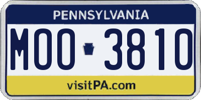 PA license plate MOO3810