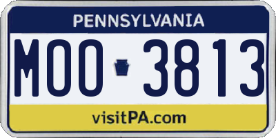 PA license plate MOO3813