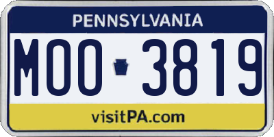 PA license plate MOO3819