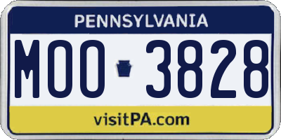 PA license plate MOO3828