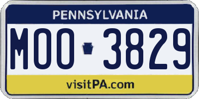 PA license plate MOO3829