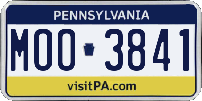 PA license plate MOO3841