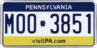 PA license plate MOO3851