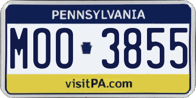PA license plate MOO3855