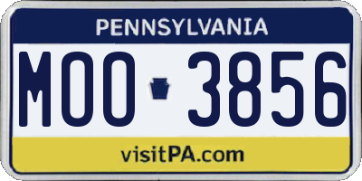 PA license plate MOO3856