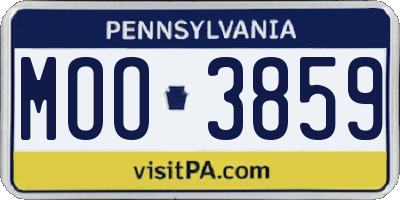 PA license plate MOO3859