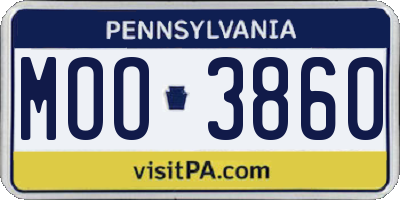 PA license plate MOO3860