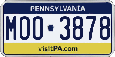 PA license plate MOO3878