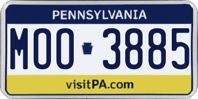 PA license plate MOO3885