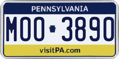 PA license plate MOO3890