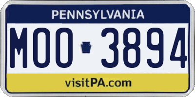 PA license plate MOO3894