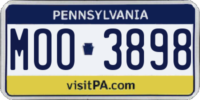 PA license plate MOO3898