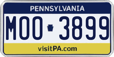 PA license plate MOO3899