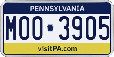 PA license plate MOO3905