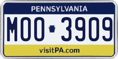 PA license plate MOO3909