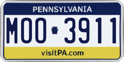 PA license plate MOO3911