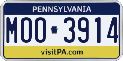 PA license plate MOO3914