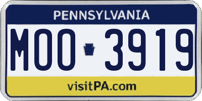 PA license plate MOO3919