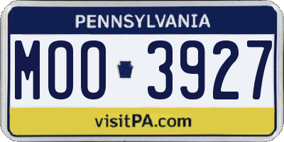 PA license plate MOO3927