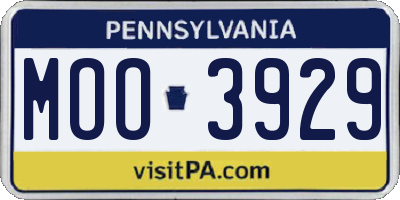 PA license plate MOO3929