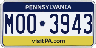 PA license plate MOO3943