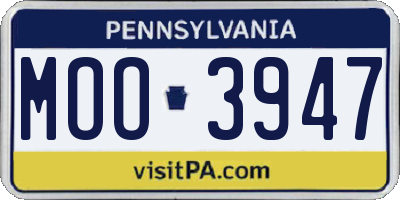 PA license plate MOO3947