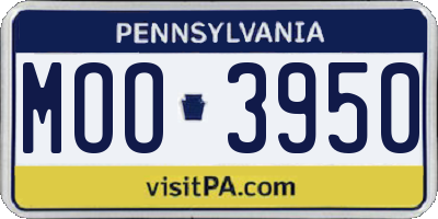 PA license plate MOO3950