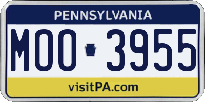 PA license plate MOO3955