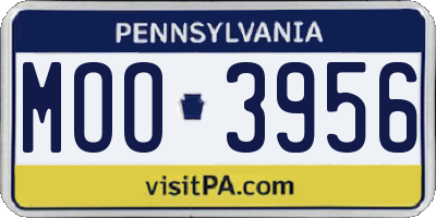 PA license plate MOO3956