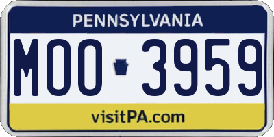 PA license plate MOO3959