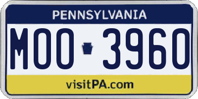 PA license plate MOO3960