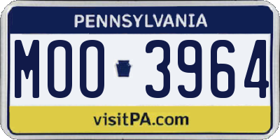 PA license plate MOO3964