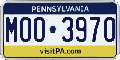 PA license plate MOO3970
