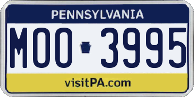PA license plate MOO3995