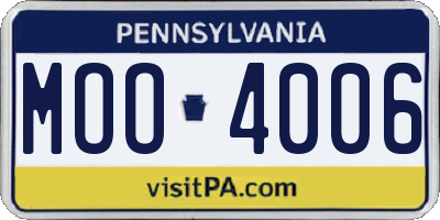 PA license plate MOO4006