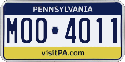 PA license plate MOO4011