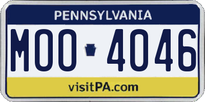 PA license plate MOO4046