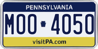 PA license plate MOO4050