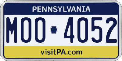 PA license plate MOO4052