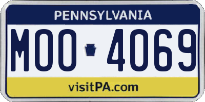 PA license plate MOO4069
