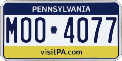 PA license plate MOO4077