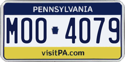 PA license plate MOO4079