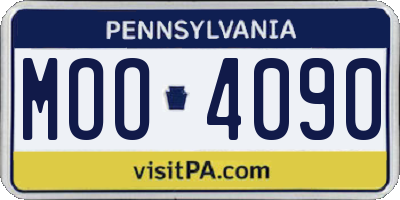 PA license plate MOO4090