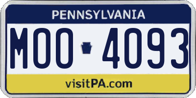 PA license plate MOO4093