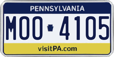 PA license plate MOO4105