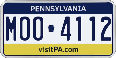 PA license plate MOO4112