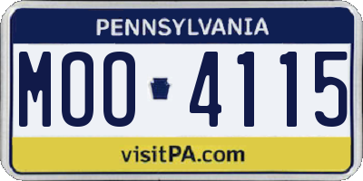 PA license plate MOO4115