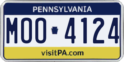 PA license plate MOO4124