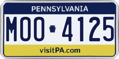 PA license plate MOO4125